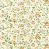 green botanical linen fabric from Sanderson
