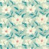 blue botanical linen fabric from Sanderson