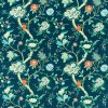 green botanical velvet-chenille fabric from Sanderson