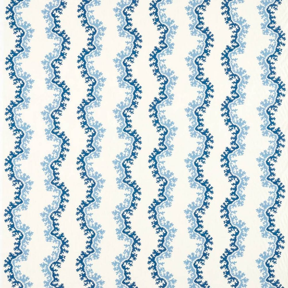 Oxbow Fabric - Indigo by blue striped cotton fabric from Sanderson