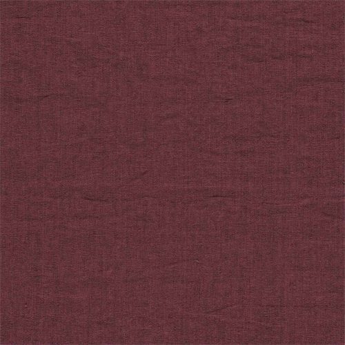 Rue Linen Fabric - Wine by red plain woven fabric from Sanderson