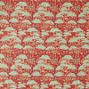 red botanical jacquard fabric from Sanderson