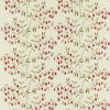 green botanical embroideried fabric from Sanderson