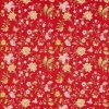 red animal embroideried fabric from Sanderson