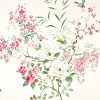 pink botanical cotton fabric from Sanderson