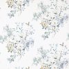 blue botanical linen fabric from Sanderson