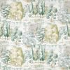 green botanical linen fabric from Sanderson