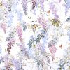 purple botanical voile-sheer fabric from Sanderson