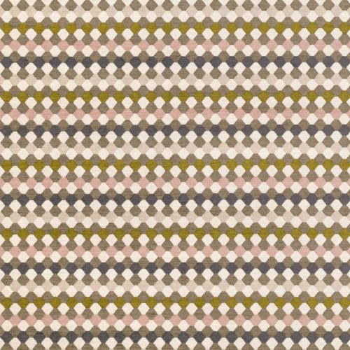 Oreta Fabric - Wild Rose by multicolour geometric woven fabric from Romo