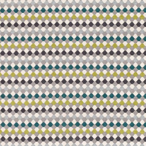 Oreta Fabric - Kingfisher by multicolour geometric woven fabric from Romo