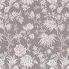 black-grey botanical jacquard fabric from Romo