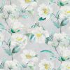 blue botanical linen fabric from Romo