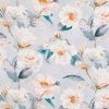 blue botanical linen fabric from Romo