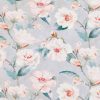 blue botanical linen fabric from Romo