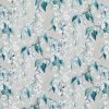 blue botanical linen fabric from Romo