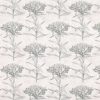 black-grey botanical linen fabric from Romo