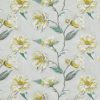 yellow botanical embroideried fabric from Romo