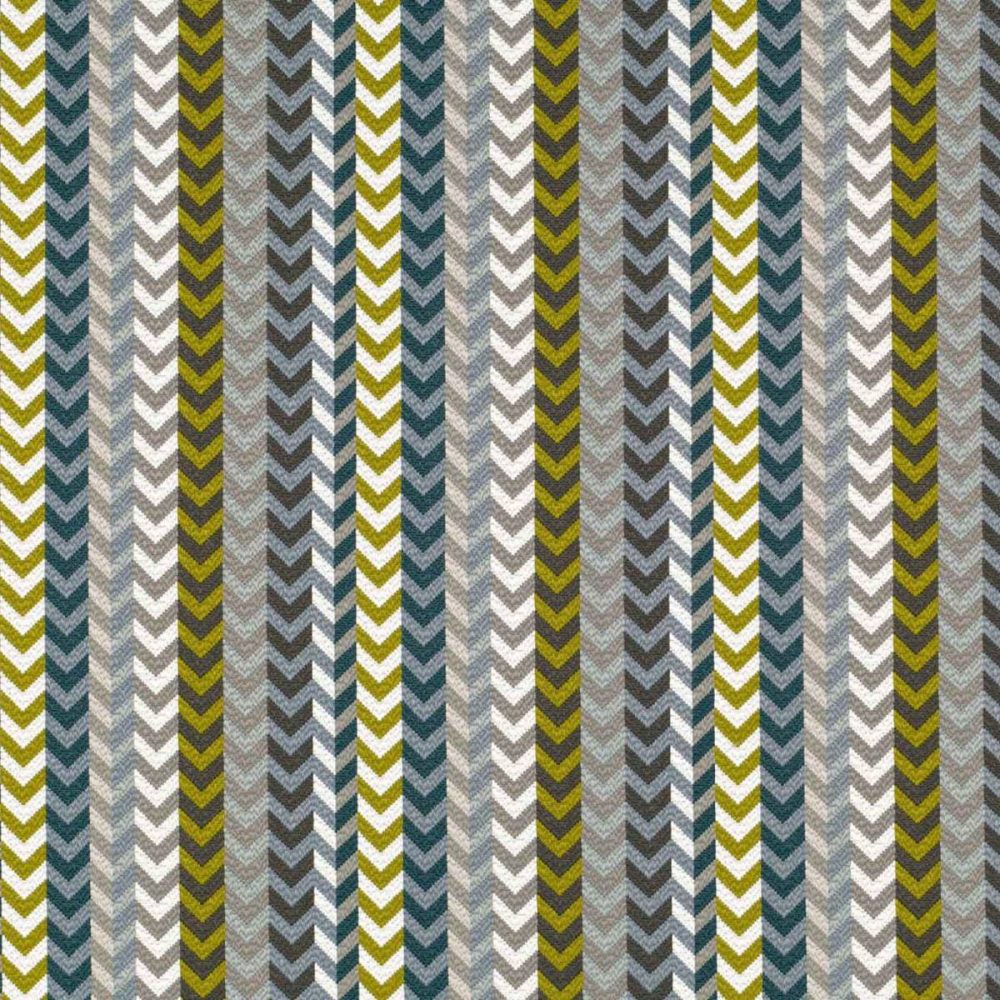 Habanera Fabric - Verde by blue geometric woven fabric from Romo