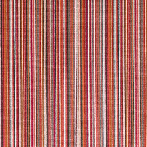 Carioca Fabric - Chilli by red striped velvet-chenille fabric from Romo