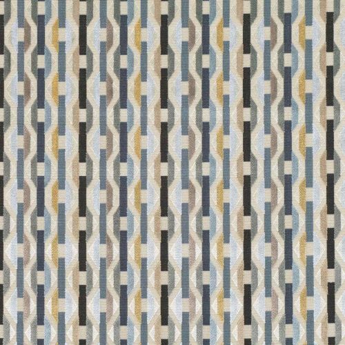 Onetti Fabric - Tamarind by black-grey geometric velvet-chenille fabric from Romo