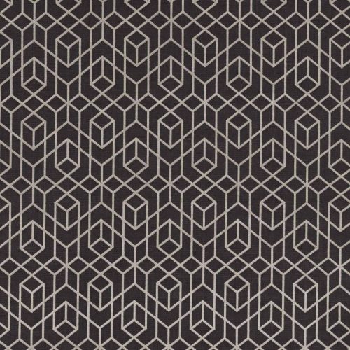 Botero Fabric - Slate by black-grey geometric velvet-chenille fabric from Romo