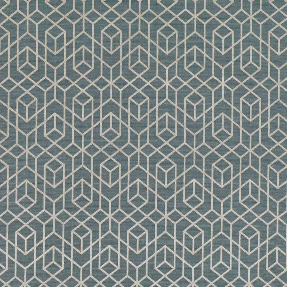 Botero Fabric - Pacific by black-grey geometric velvet-chenille fabric from Romo