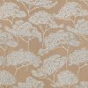 orange botanical jacquard fabric from Romo