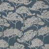 black-grey botanical jacquard fabric from Romo