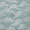blue botanical jacquard fabric from Romo