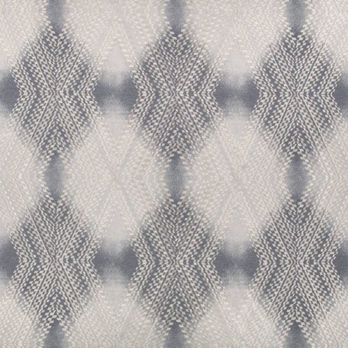 Hito Fabric - French Grey by black-grey geometric embroideried fabric from Romo