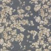 black-grey botanical jacquard fabric from Romo