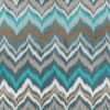 green geometric embroideried fabric from Romo