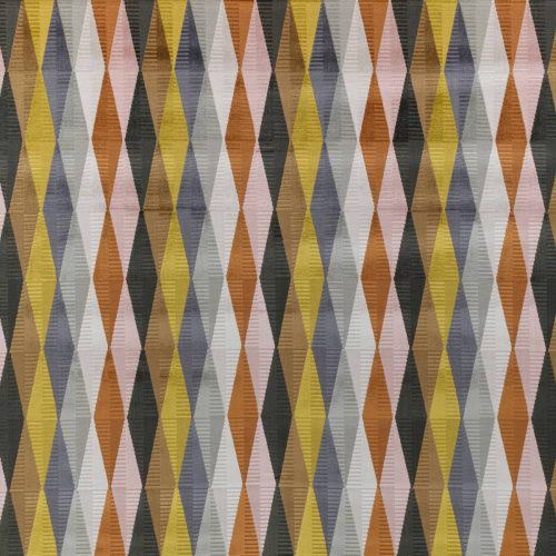 Arzu Fabric - Sorbet by multicolour geometric velvet-chenille fabric from Romo