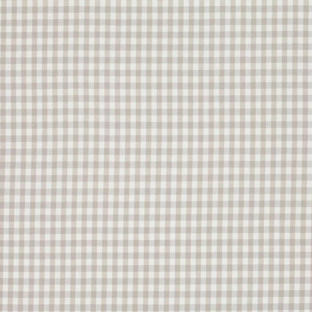 Elmer Fabric - Mushroom by black-grey checked cotton fabric from Romo