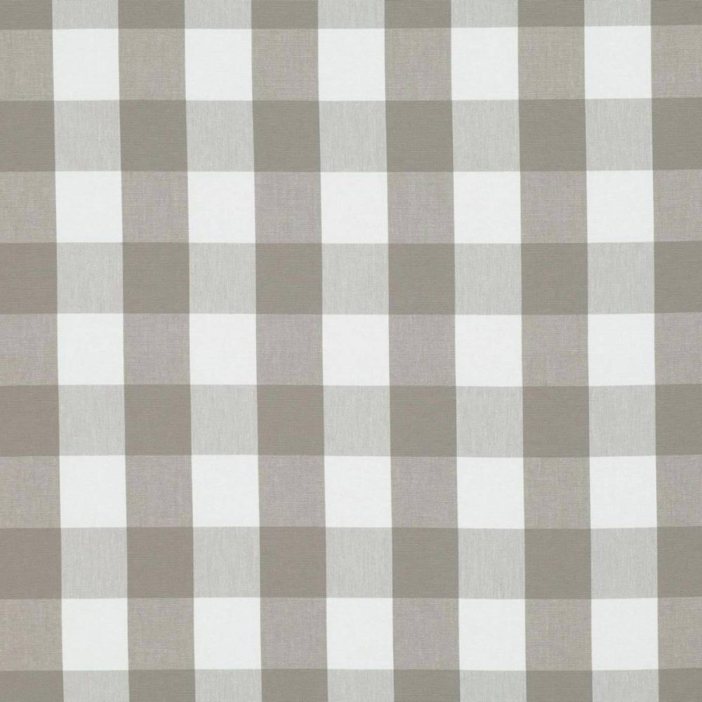 Kemble Fabric - Smoke by black-grey checked cotton fabric from Romo