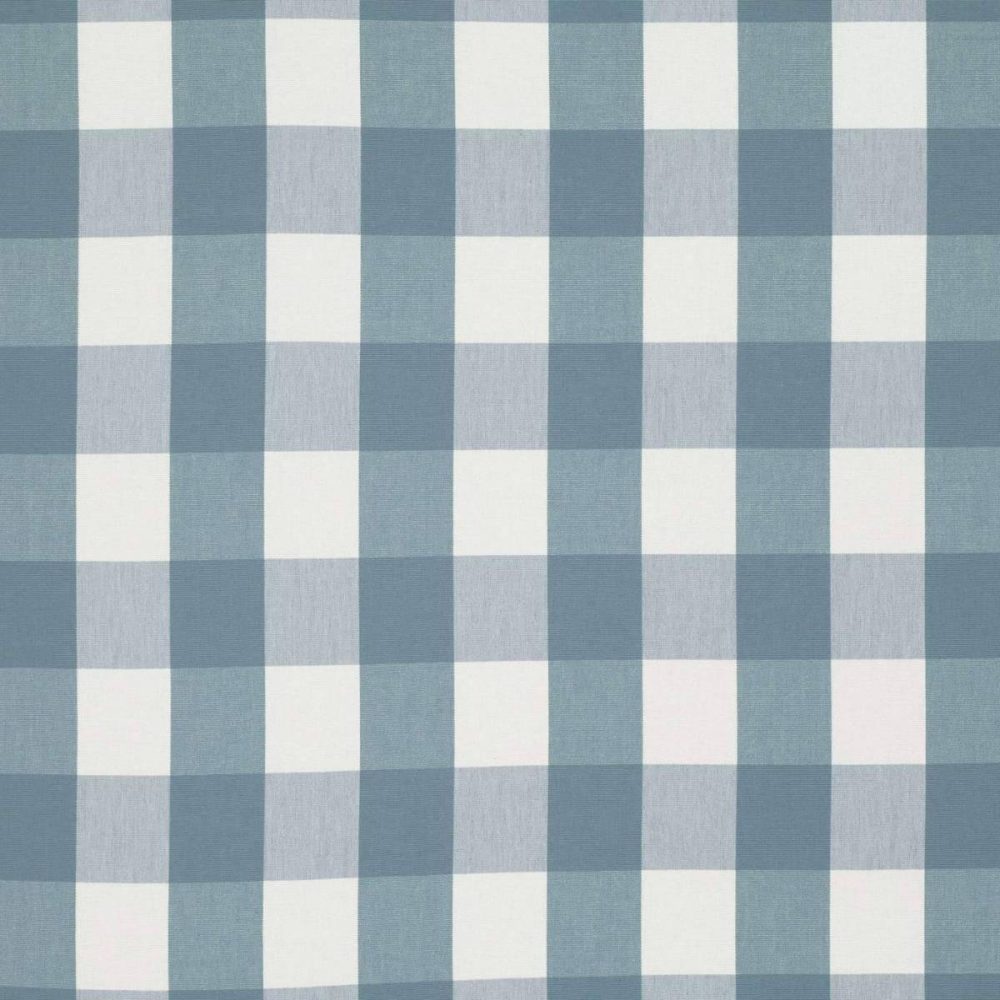 Kemble Fabric - Oxford Blue by blue checked cotton fabric from Romo