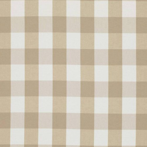 Kemble Fabric - Putty by black-grey checked cotton fabric from Romo