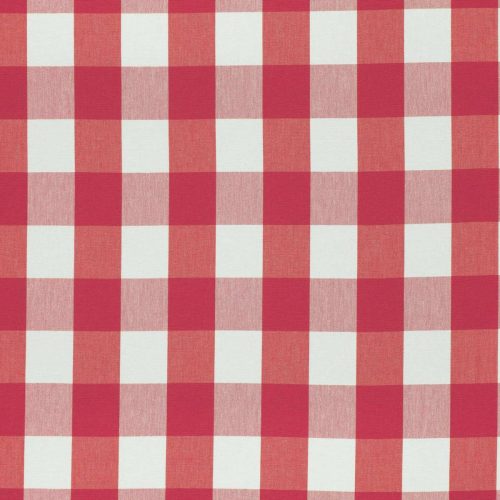 Kemble Fabric - Red Tulip by red checked cotton fabric from Romo