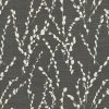 black-grey botanical linen fabric from Romo