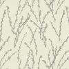 brown botanical linen fabric from Romo