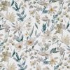 black-grey botanical printed fabric from Romo