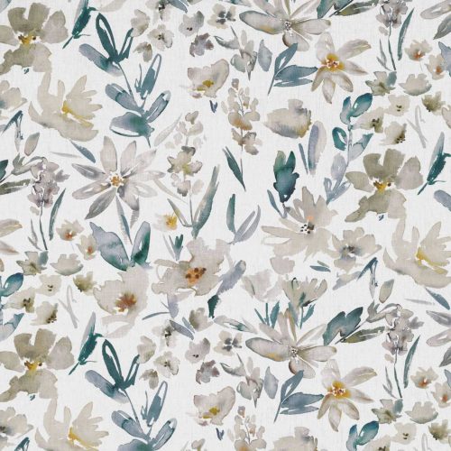 Otelie Fabric - Tamarind by black-grey botanical printed fabric from Romo
