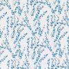 blue botanical cotton fabric from Romo