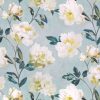 blue botanical printed fabric from Romo
