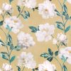 yellow botanical printed fabric from Romo