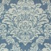 blue botanical jacquard fabric from Porter & Stone