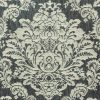 black-grey botanical jacquard fabric from Porter & Stone