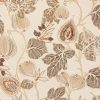 orange botanical jacquard fabric from Porter & Stone