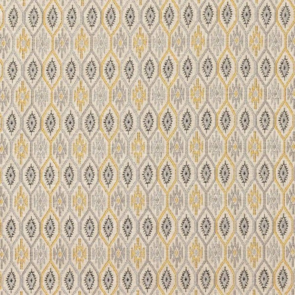 Santa Maria Fabric - Ochre by yellow geometric jacquard fabric from Porter & Stone
