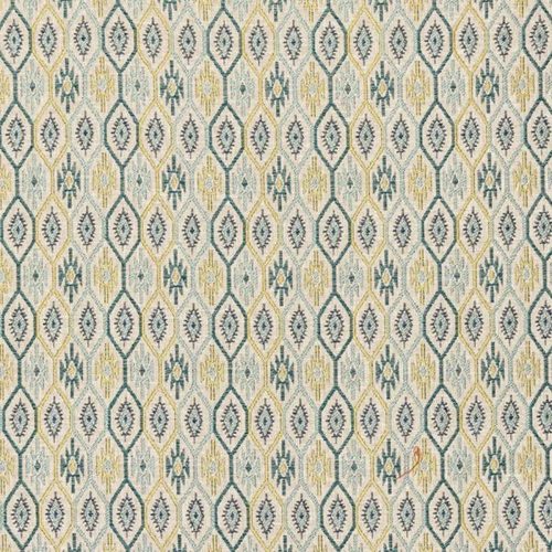 Santa Maria Fabric - Seafoam by blue geometric jacquard fabric from Porter & Stone